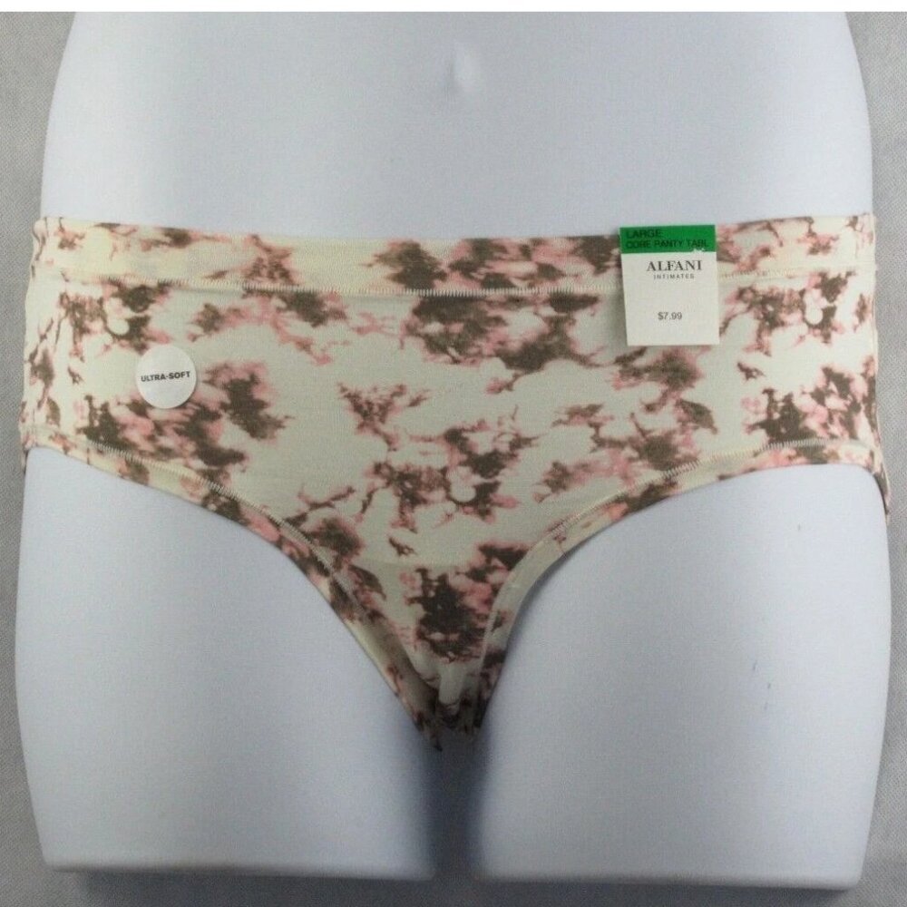 Alfani Women's Soft Rayon Hipster Panty Underwear, Beige Multi Tie Dye